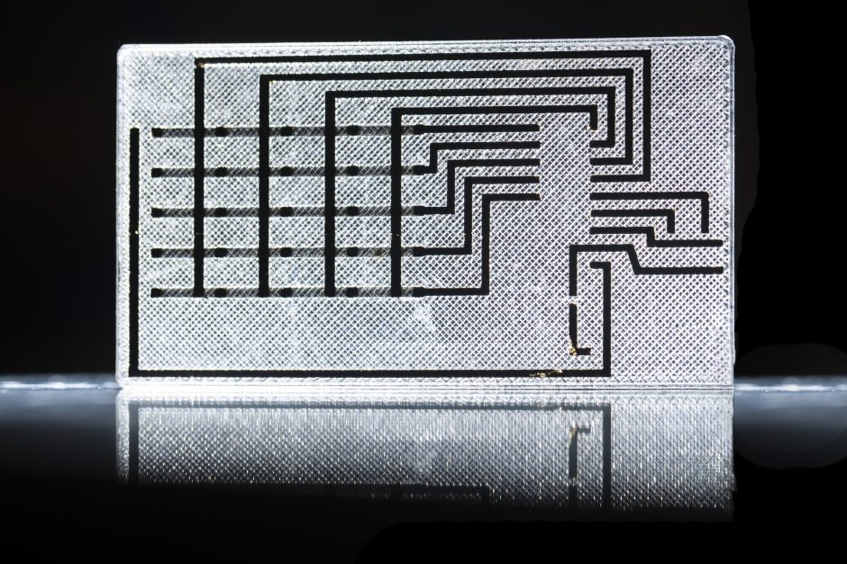 Example of electrodes in material