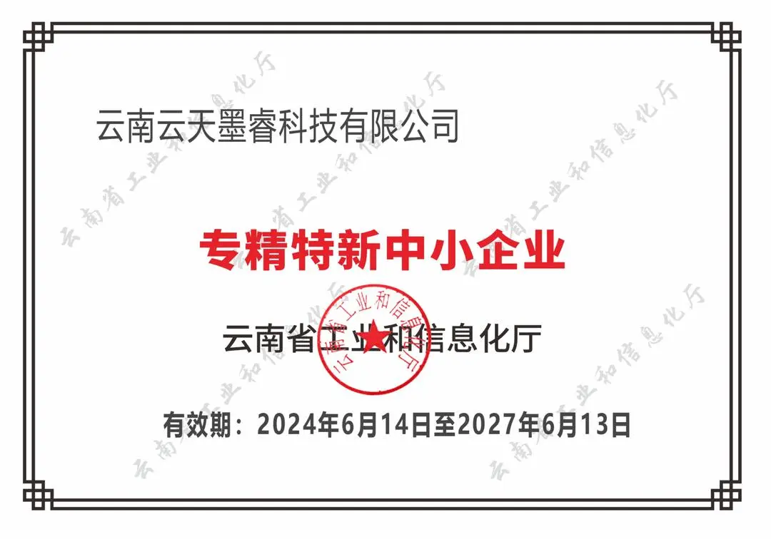 喜报！云天墨睿入选2024年度省级专精特新中小企业名单