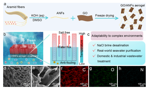 烟台大学《Langmuir》：多功能GO/ANF气凝胶，可在各种环境中实现高效的太阳能水净化