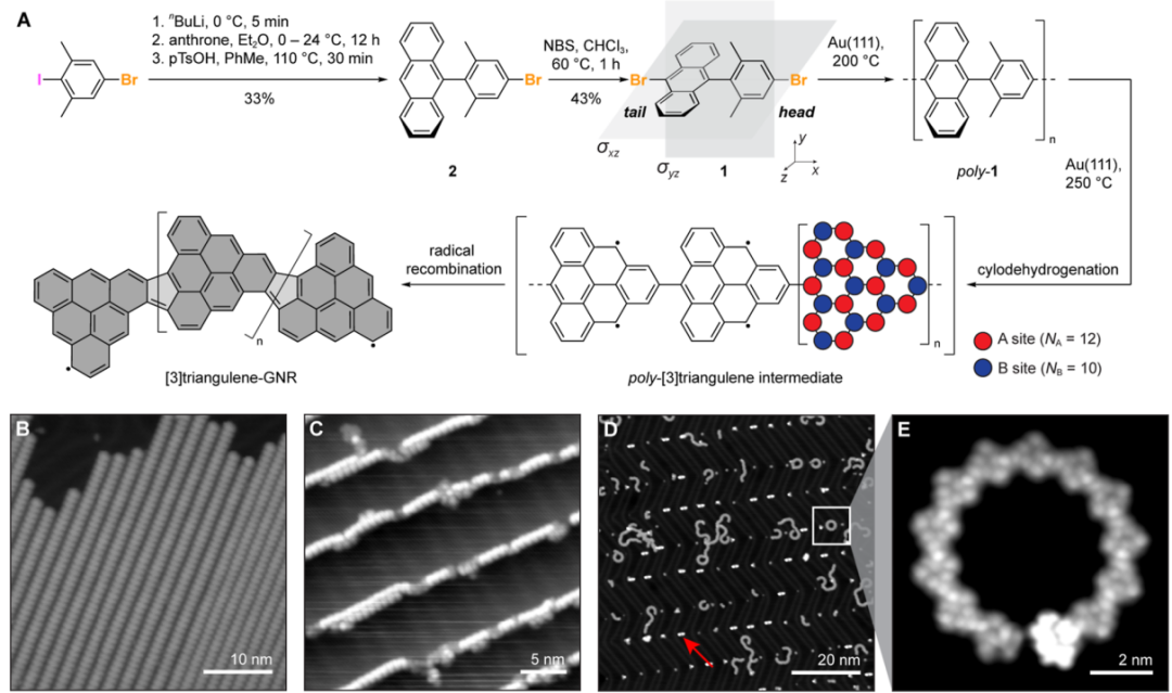 加州大学JACS：[3]三角烯石墨烯纳米带的表面区域选择性合成！