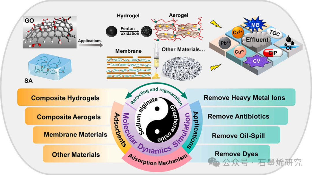 沈阳药科大学无涯创新学院Huishuang Li等--新兴吸附剂海藻酸钠氧化石墨烯复合材料在废水处理中的应用