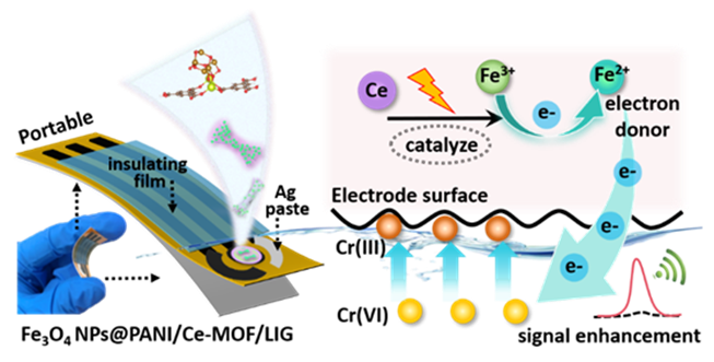 薛强、蒲生彦团队最新成果｜Fe3O4 NPs和Ce-MOF共修饰的柔性石墨烯电极超灵敏检测地下水中污染物