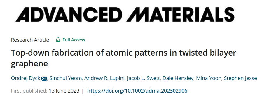 AM:扭曲双层石墨烯中原子图案的自上而下制造