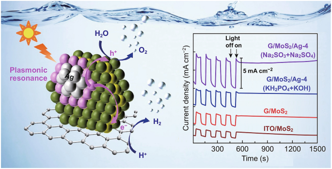 高效光电水分解材料：在石墨烯上可控和大规模垂直生长等离子Ag修饰的二维MoS₂纳米片