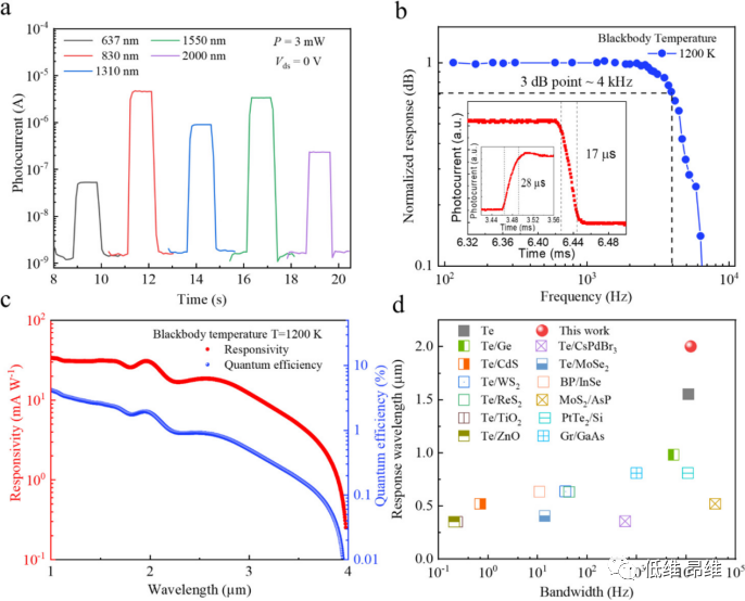 ACS Photonics：基于2D Te/石墨烯范德华异质结的室温黑体敏感且快速的红外光电探测器